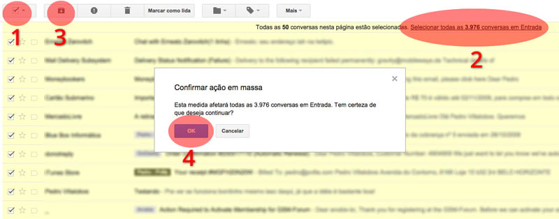 Arquivando mensagens no GMail
