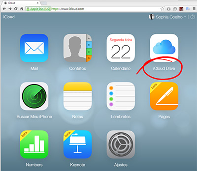 iCloud na Web
